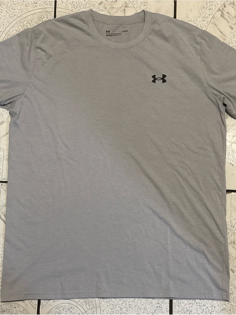 Under Armour UA Logo Short Sleeve T-Shirt Light Grey Men’s Size Large